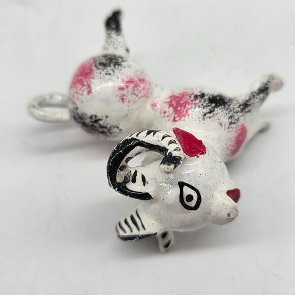 Handcrafted Mexican Bobble Tail Ram Figurine With 2.5" Tall - Picture 5 of 6